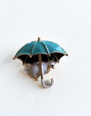 şemsiye figürlü broş turkuaz