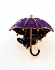 şemsiye figürlü broş mor