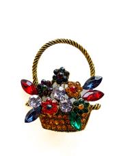 çiçek sepeti broş karışık renk