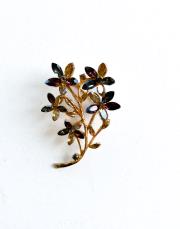çiçek dalı broş gold