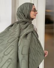 monelya oval desen şal yeşil