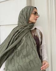 monelya oval desen şal yeşil 2