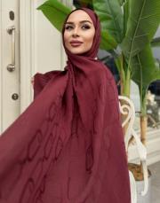 monelya oval desen şal bordo