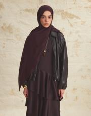 monelya oval desen şal acı kahve