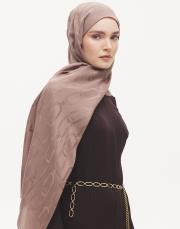 monelya oval desen şal sütlü kahve