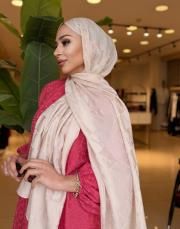 monelya oval desen şal ekru 3