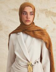 monelya oval desen şal hardal