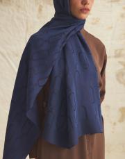 monelya oval desen şal lacivert