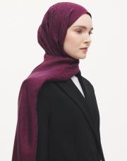 nadira geometrik desen şal mürdüm