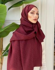 nadira geometrik desen şal bordo