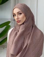 nadira geometrik desen şal sütlü kahve