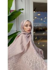 nadira geometrik desen şal koyu pudra 3