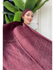 nadira geometrik desen şal koyu bordo 2