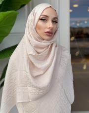 nadira geometrik desen şal ekru