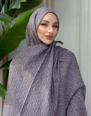 nadira geometrik desen şal gri