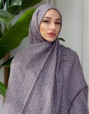 nadira geometrik desen şal gri 3