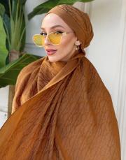 nadira geometrik desen şal hardal