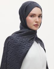 nadira geometrik desen şal antrasit