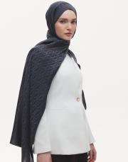 nadira geometrik desen şal antrasit 2