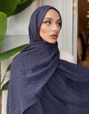 nadira geometrik desen şal mavi