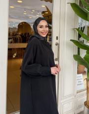 lunaria baskı detay uzun gömlek siyah 3