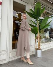 lunaria uzun gömlek vizon 2