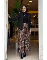 leopar desen pliseli etek leopar 3