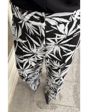 desenli bol paça pantolon siyah 4