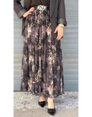 şifon djital desen etek siyah 2