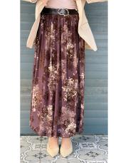 şifon djital desen etek kahve 2