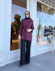 çift yaka anvelop ceket bordo 2