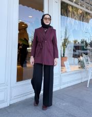 çift yaka anvelop ceket bordo 3