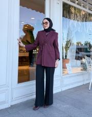 çift yaka anvelop ceket bordo 4