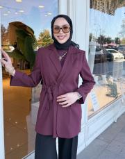 çift yaka anvelop ceket bordo 5