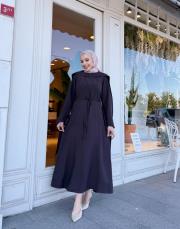 fular detay tensel elbise kahve 4