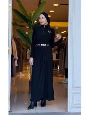 broş detay tulum siyah