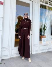 broş detay tulum kahve