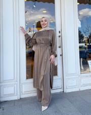 fermuar detay qupra takım vizon