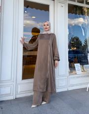 fermuar detay qupra takım vizon 3