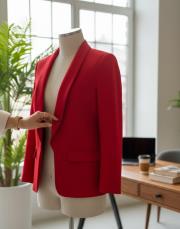şal yaka blazer ceket kırmızı 2