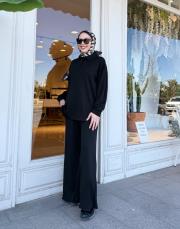 gömlek yaka modal basic takım siyah