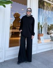 gömlek yaka modal basic takım siyah 2