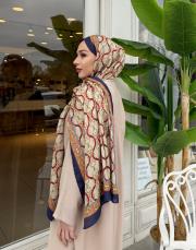 elara zincir desen şal bej 2