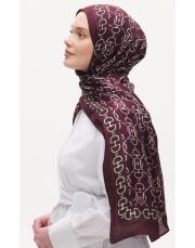elara zincir desen şal bordo