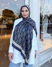 elara zincir desen şal lacivert 3