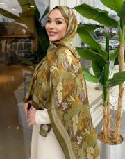 nora desenli şal yağ yeşili