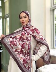 nora desenli şal bordo 4