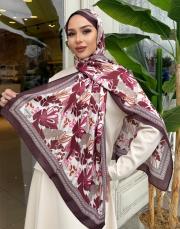 nora desenli şal bordo 5