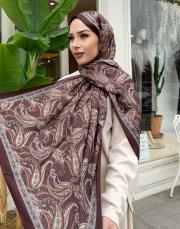 nora desenli şal koyu mor