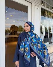 nora desenli şal lacivert 2
